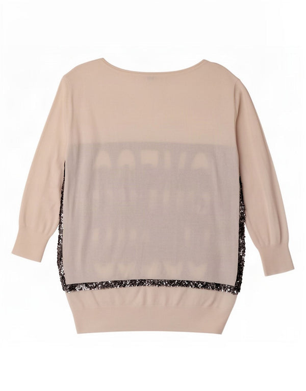 Guess Maglione da donna con scollo a barchetta con grafica UK 6 XS Bianco Colourblock