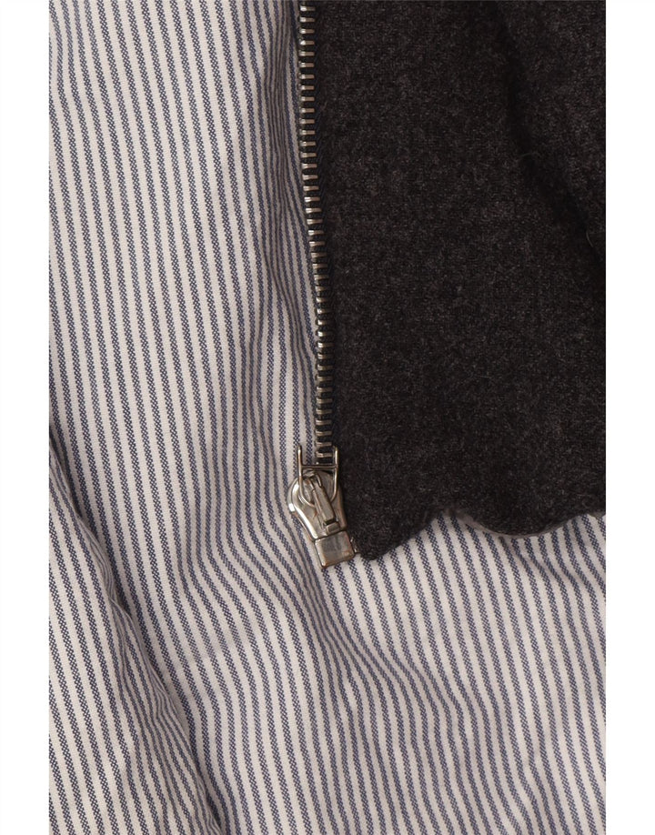 Moncler Giacca imbottita con cappuccio da uomo taglia 3 grande grigio colorblock designer