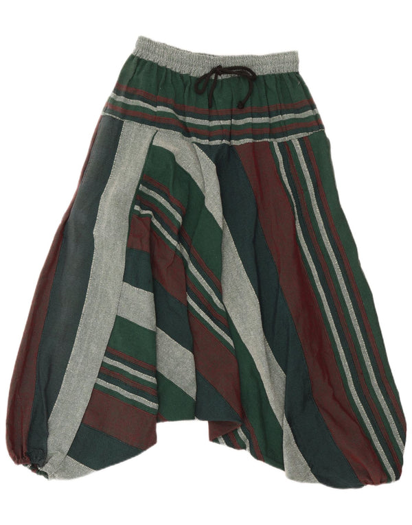Pantaloni Harem vintage da donna W32 L32 in cotone a righe verdi