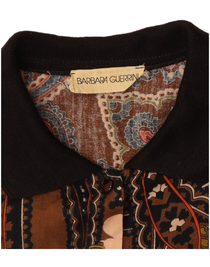 Camicia da donna VINTAGE UK 14 Paisley marrone medio