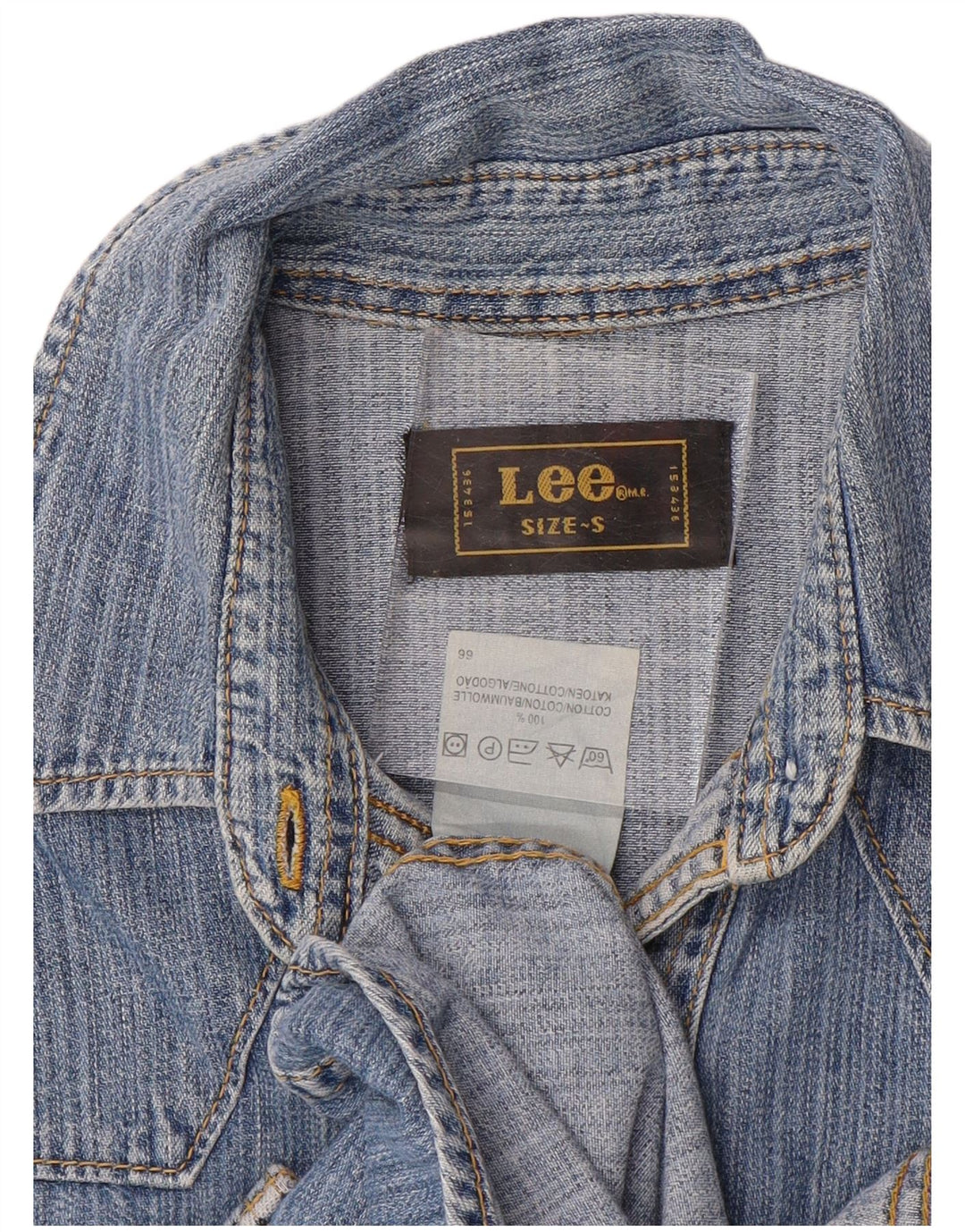 Camicia in denim da donna Lee UK 10 piccolo cotone blu