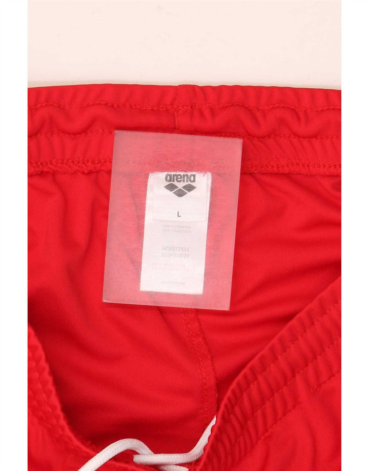 Pantaloncini sportivi da uomo Arena Large in poliestere color block rosso
