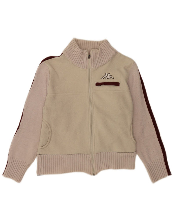 Giacca in pile da donna Kappa UK 10 Small Beige Colourblock Poliestere Sport