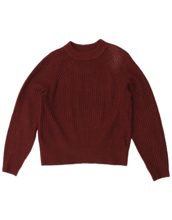 Maglione maglione girocollo da donna Marks & Spencer UK 10 piccolo bordeaux