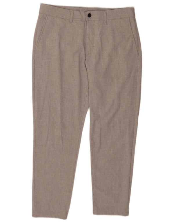 Pantaloni chino slim fit da uomo Zara EU 44 Large W34 L27 grigio pied de poule