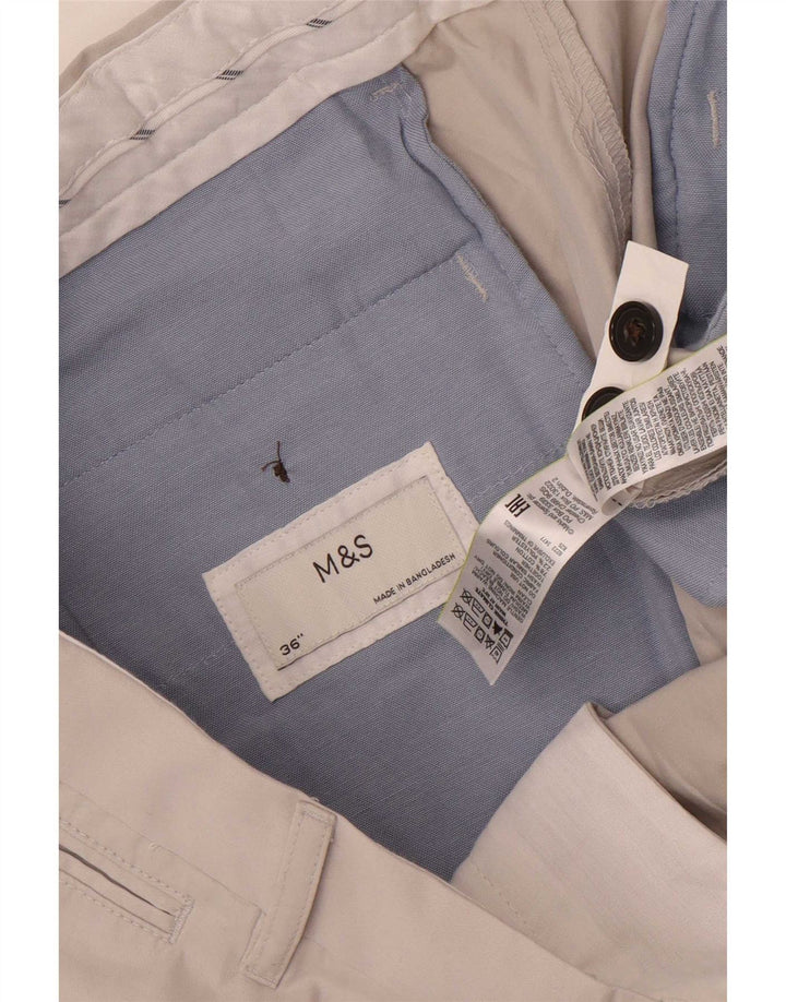 Pantaloncini chino da uomo Marks & Spencer W36 grandi in cotone grigio