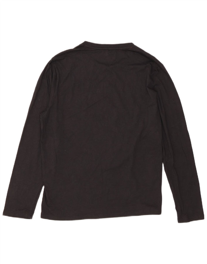 Top grafico da uomo Chaps a maniche lunghe XL in cotone nero