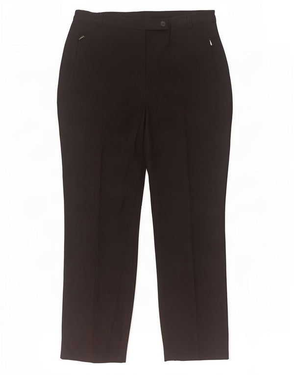 Marks & Spencer Womens Straight Suit Trousers UK 14 Large W32 L29 Black