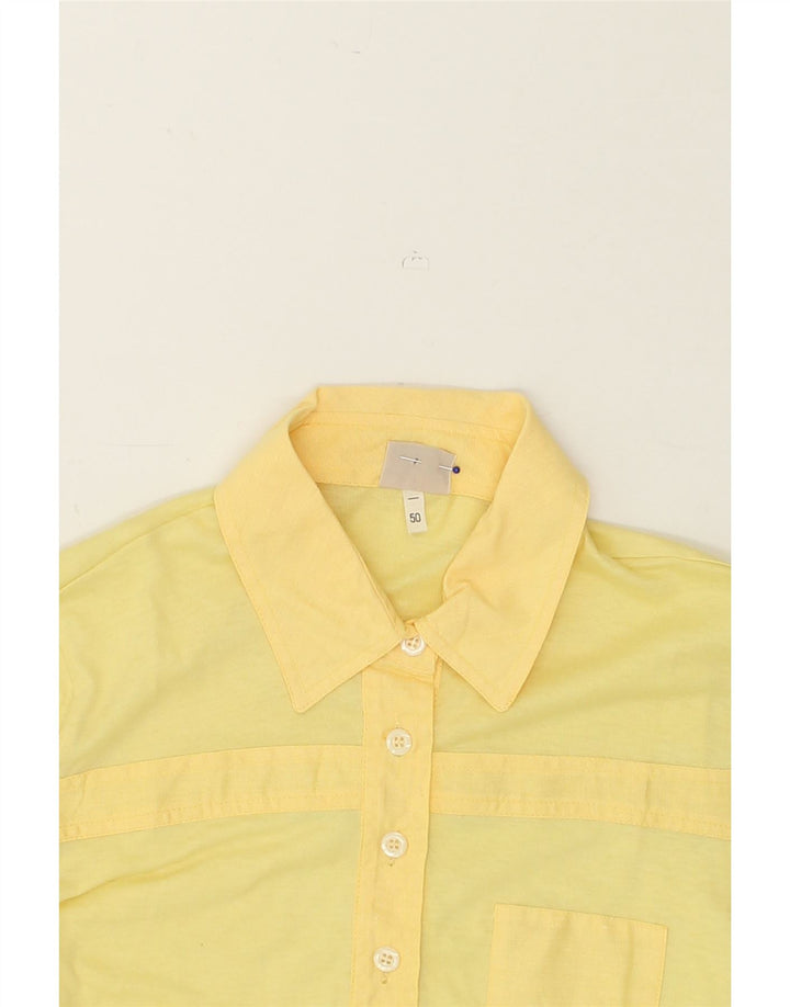 VINTAGE Womens Polo Shirt IT 50 XL Yellow Cotton | Vintage Vintage | Thrift | Second-Hand Vintage | Used Clothing | Messina Hembry 