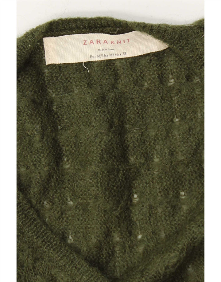 Maglione cardigan oversize da donna Zara UK 14 verde medio
