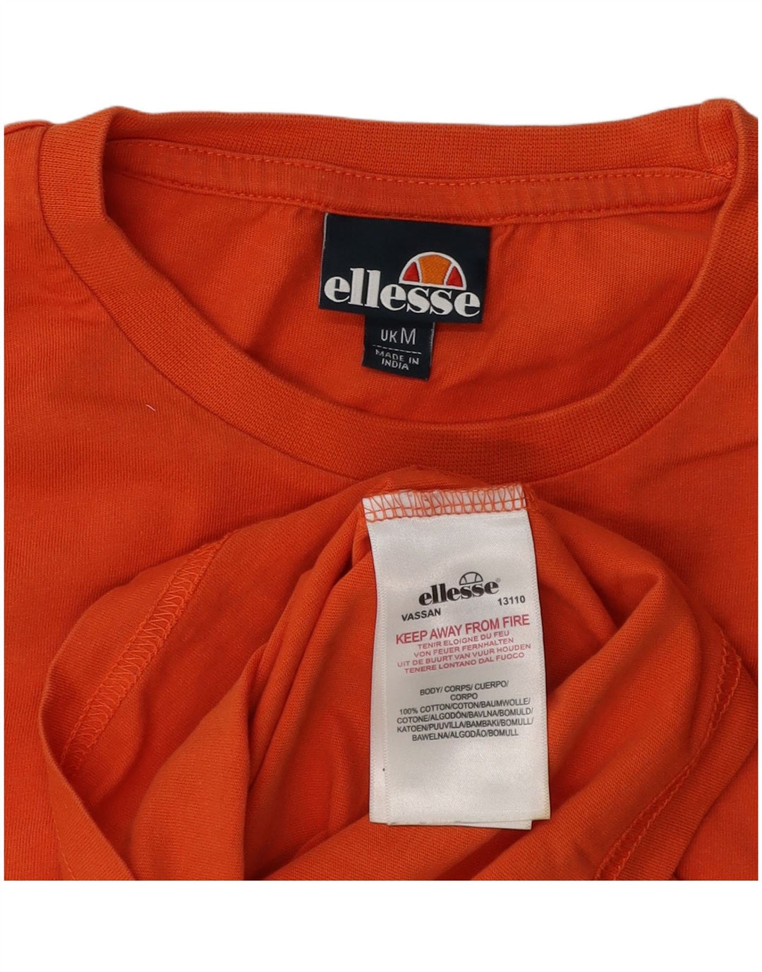 T-shirt grafica da uomo Ellesse Top in cotone color block arancione medio