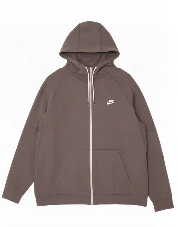 Felpa con cappuccio e zip Nike da uomo XL in cotone grigio