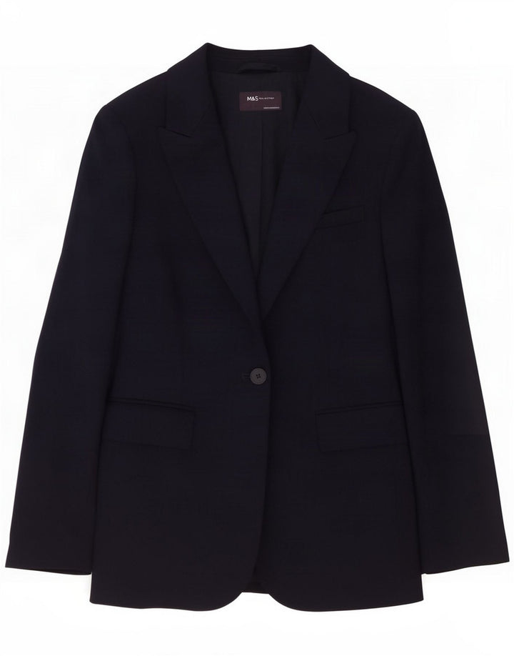 Giacca blazer a 1 bottone Marks & Spencer da donna UK 8 piccola blu navy