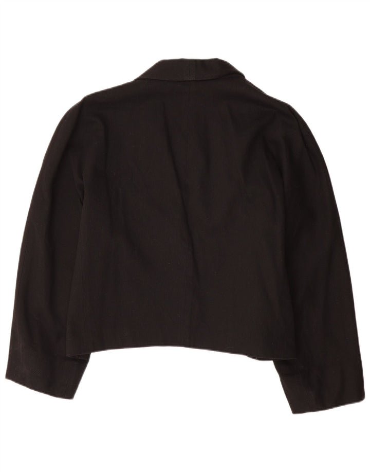 Giacca blazer aperta corta da donna vintage IT 48 XL nera