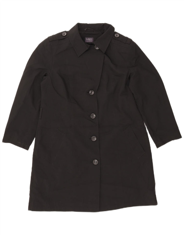 Trench da donna MARKS & SPENCER UK 14 grande poliestere nero