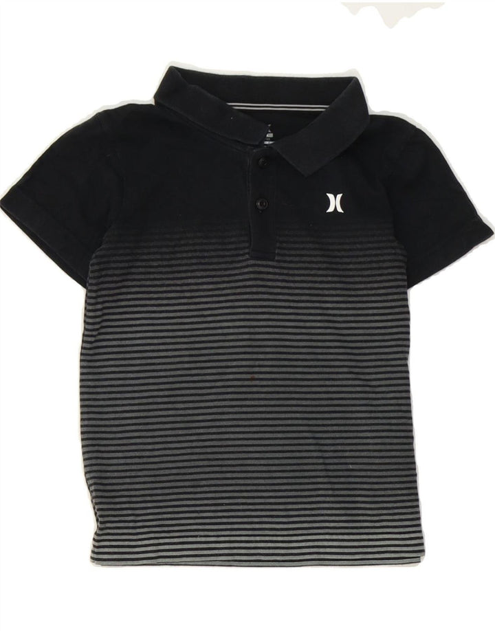 HURLEY Boys Polo Shirt 5-6 Years Medium  Grey Striped Cotton Vintage Hurley and Second-Hand Hurley from Messina Hembry 