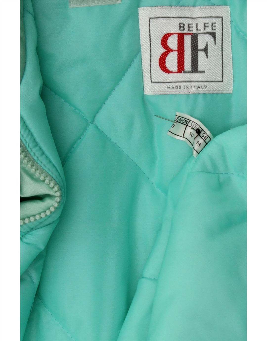 BELFE Womens Windbreaker Jacket UK 16 Large Turquoise Vintage Belfe and Second-Hand Belfe from Messina Hembry 