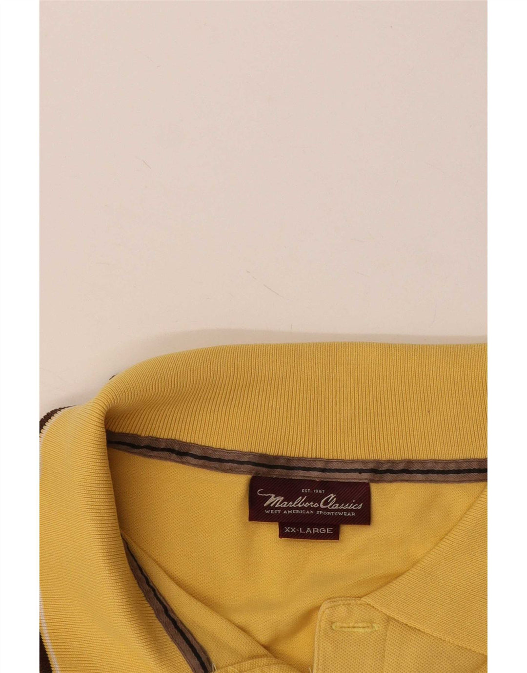 Polo da uomo Marlboro Classics 2XL a righe gialle