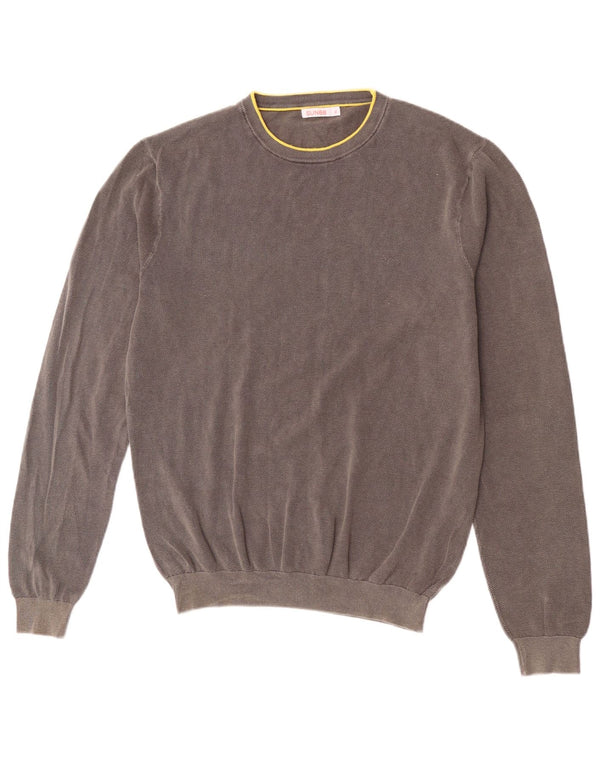Maglione maglione girocollo da uomo Sun68 XL in cotone grigio