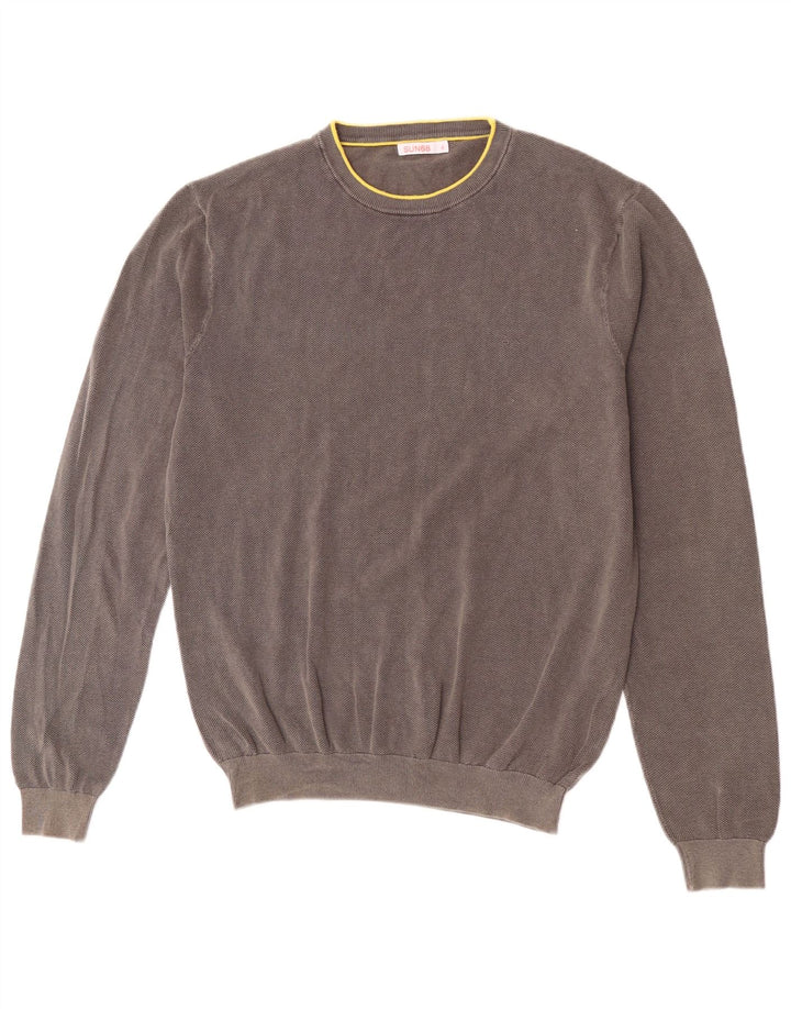 Maglione maglione girocollo da uomo Sun68 XL in cotone grigio
