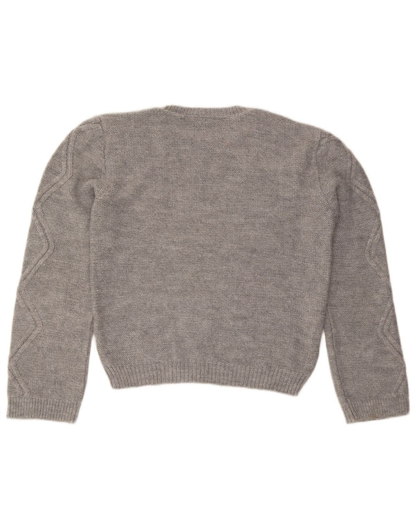Maglione maglione girocollo da donna Lipsy UK 12 Acrilico grigio medio