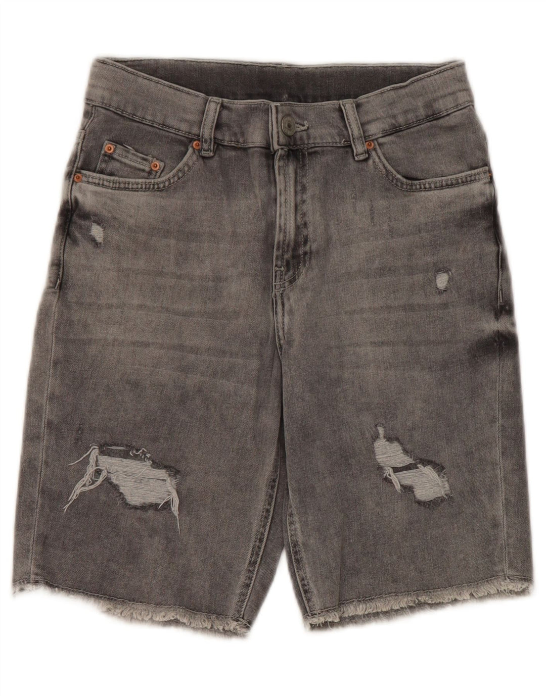 Pantaloncini in denim invecchiato Zara per ragazzi 13-14 anni W26 Poliestere grigio