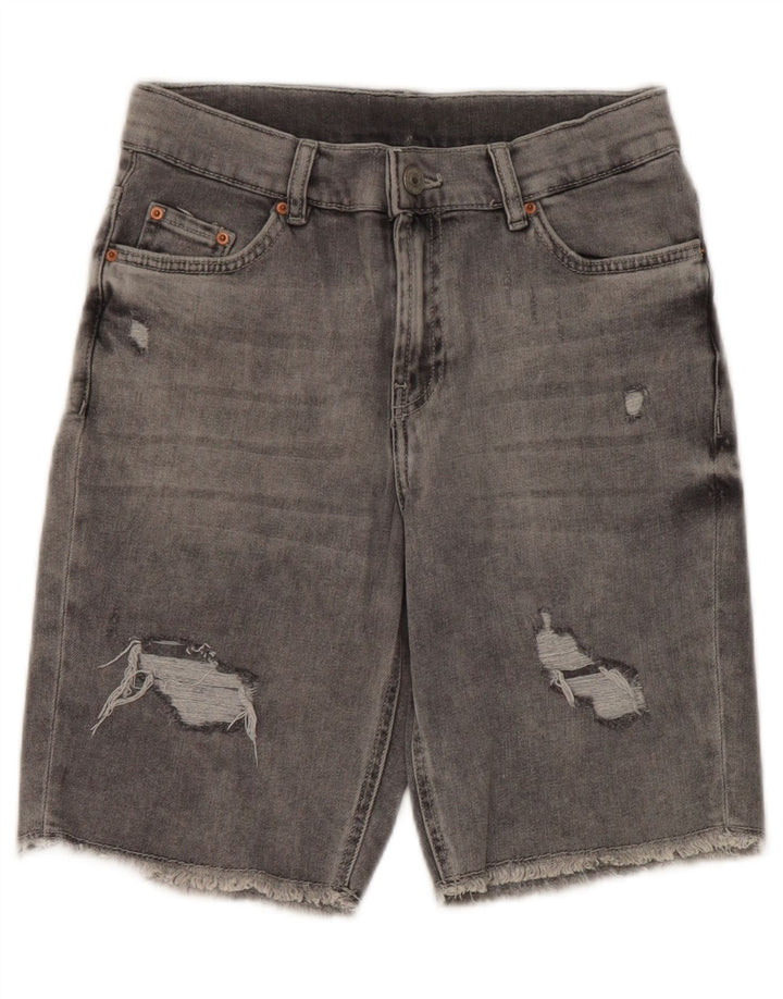 Pantaloncini in denim invecchiato Zara per ragazzi 13-14 anni W26 Poliestere grigio