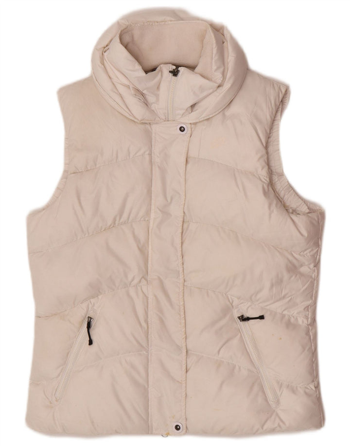 Gilet imbottito con cappuccio da donna Nike UK 12/14 poliestere bianco medio