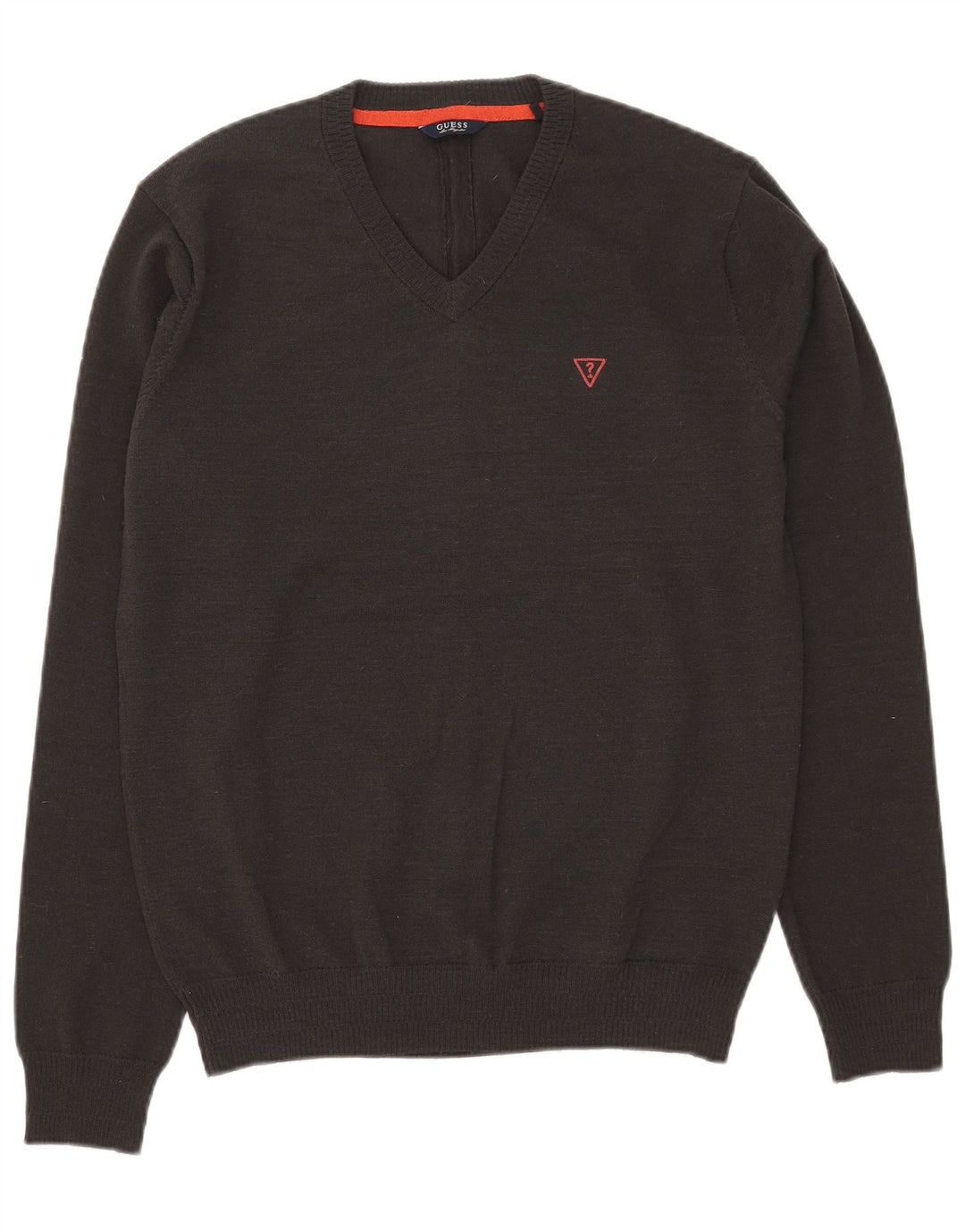 Guess Maglione da uomo con scollo a V in acrilico grigio medio