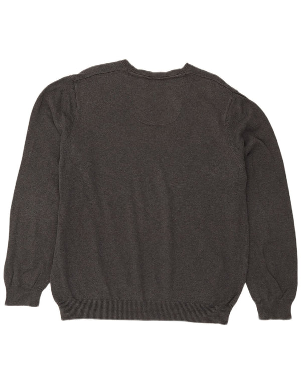 Maglione da uomo Marks & Spencer vestibilità regolare con scollo a V XL in cotone grigio