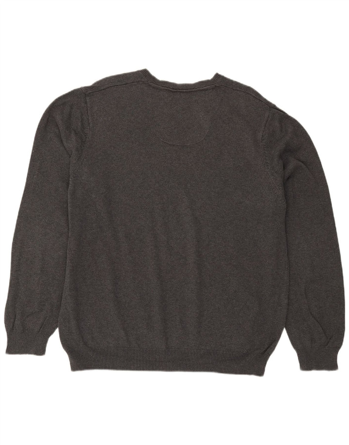 Maglione da uomo Marks & Spencer vestibilità regolare con scollo a V XL in cotone grigio