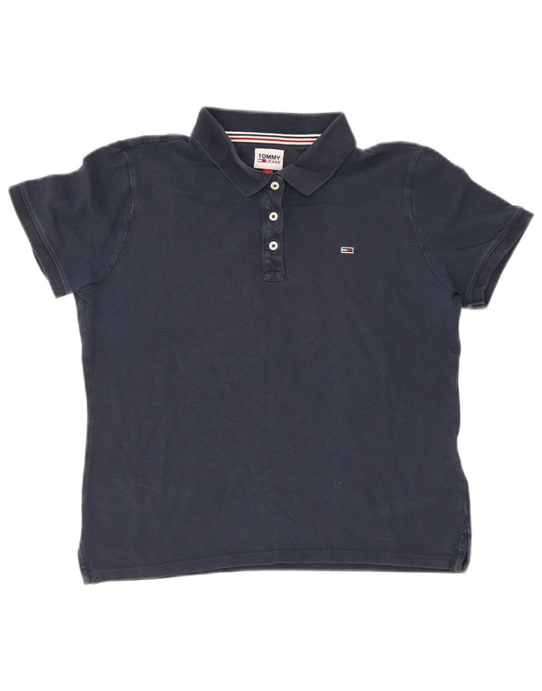 Polo da donna Tommy Hilfiger UK 12 cotone medio blu navy