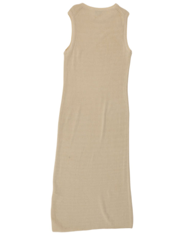 Abito lungo senza maniche da donna Cos UK 10 piccolo cotone bianco sporco