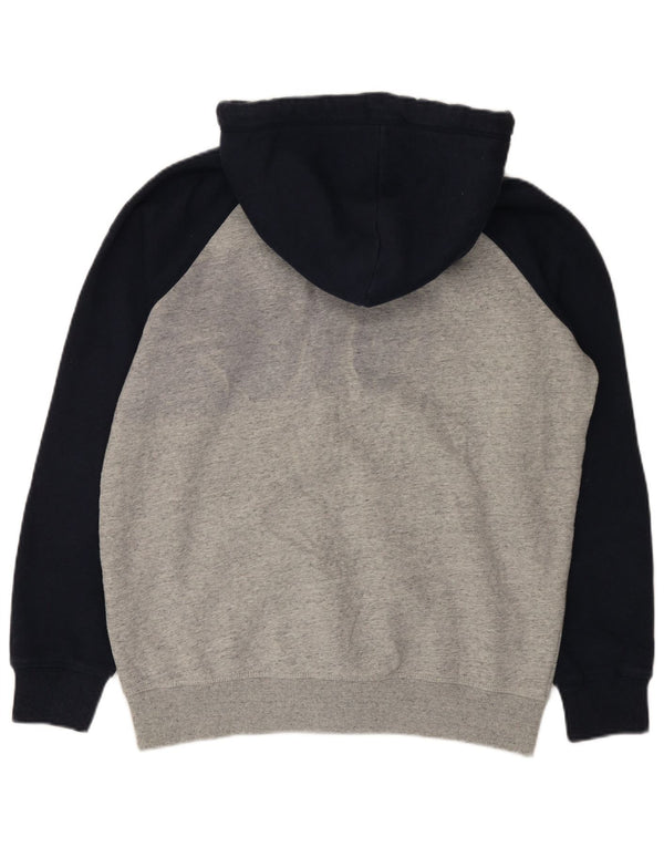 Felpa con cappuccio e zip da uomo Superdry XL in cotone color block grigio