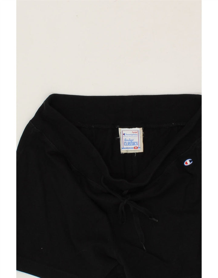 CHAMPION Womens Heritage Classics Sport Shorts UK 12 Medium Black Cotton Vintage Champion and Second-Hand Champion from Messina Hembry 