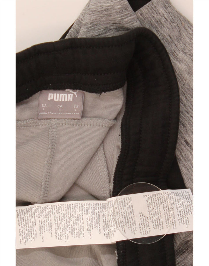 Pantaloni da tuta da uomo Puma Large in cotone color block grigio