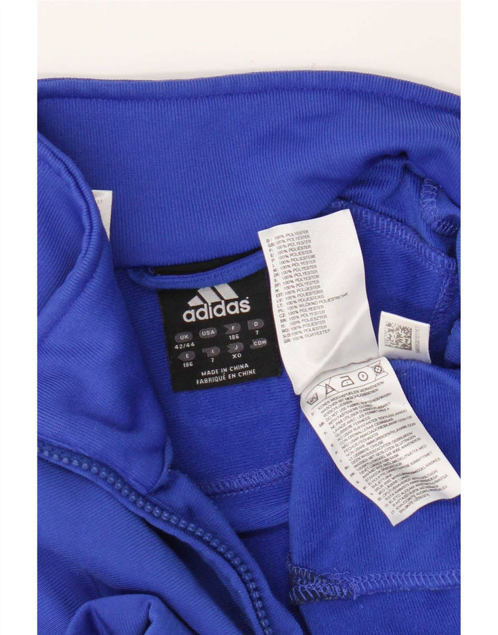 Giacca da tuta da uomo Adidas UK 42/44 Large Blu Colourblock Poliestere