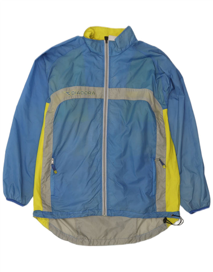 DIADORA Giacca da tuta grafica da uomo Large Blu Colourblock in poliammide