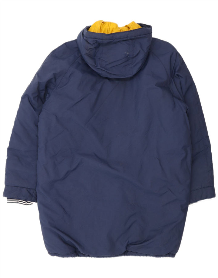 Cappotto imbottito con cappuccio da uomo Adidas UK 40 grande poliestere blu navy