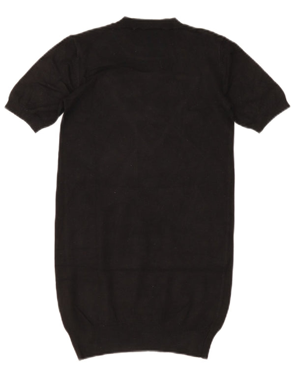 Abito maglione per ragazze Guess con grafica a maniche corte 9-10 anni in viscosa nera