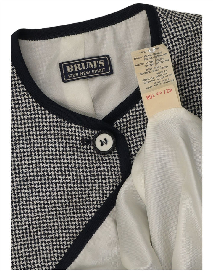 Giacca blazer a 5 bottoni per ragazze Brums 13-14 anni Rayon a quadri nero