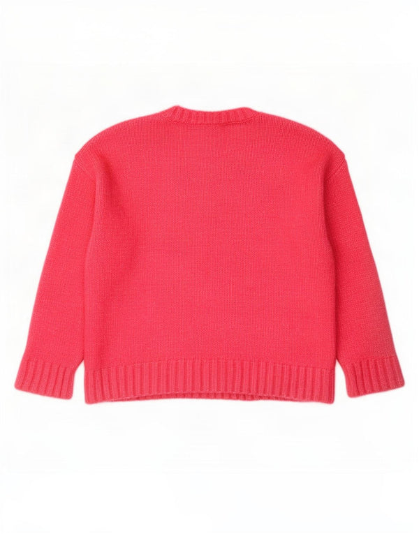 Maglione da donna con scollo a V Zara UK 14 Cotone rosa medio
