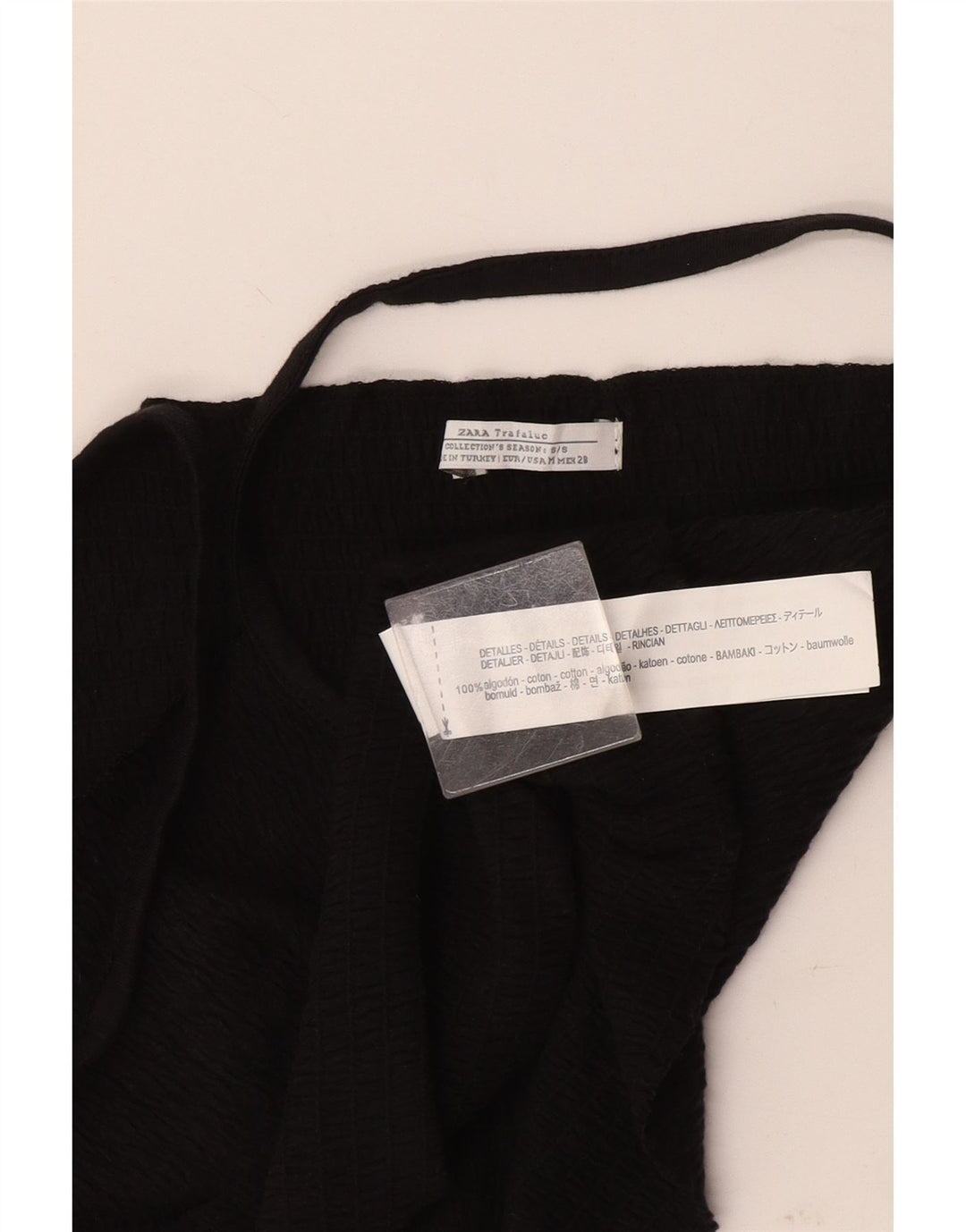 Canotta corta da donna Zara UK 12 cotone nero medio