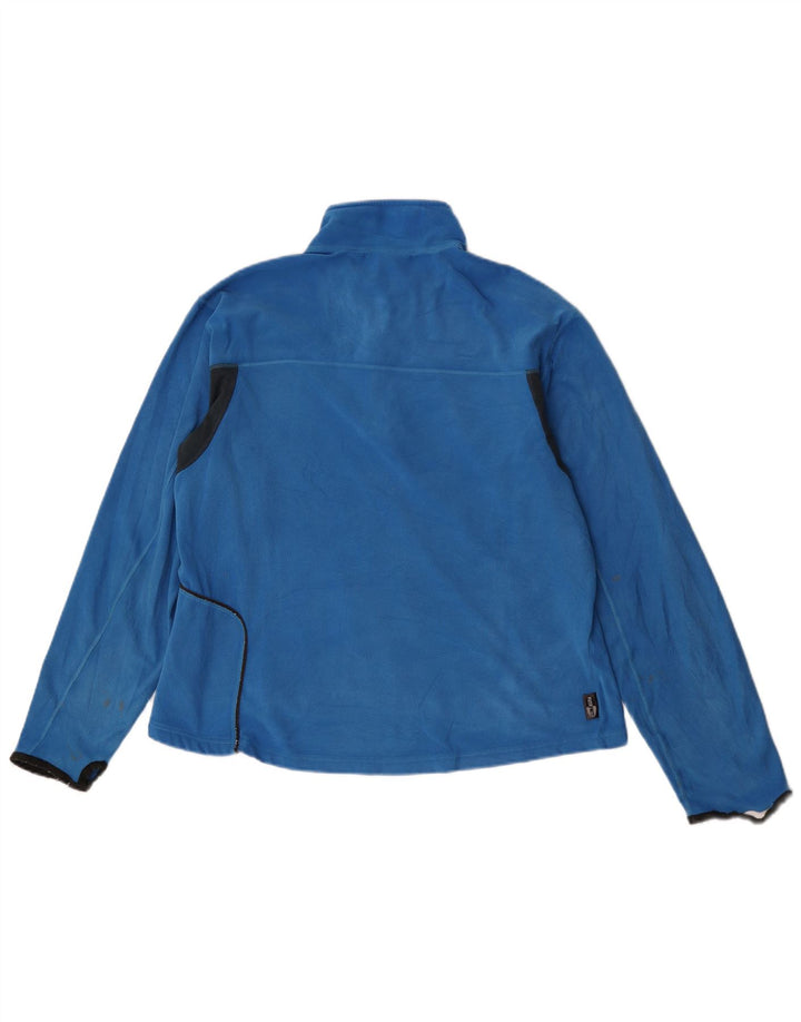 Top Adidas da donna, vestibilità ampia, collo con zip, manica lunga, poliestere blu medio