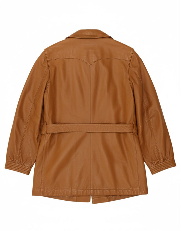 LA MATTA Womens Leather Coat UK 14 Medium Brown
