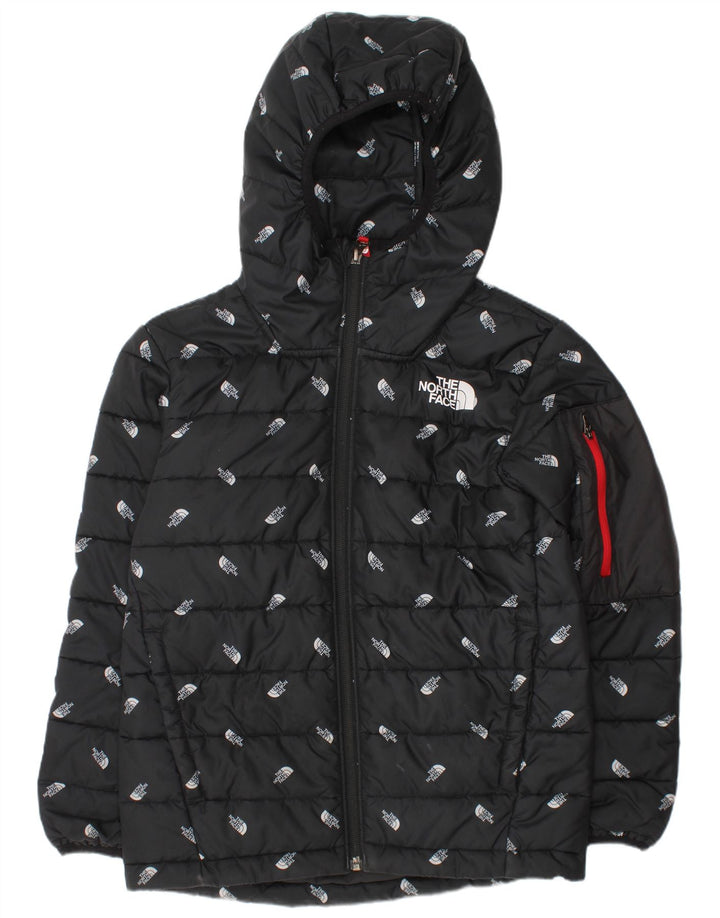 Giacca imbottita con cappuccio grafica The North Face da ragazzo 9-10 anni media nera