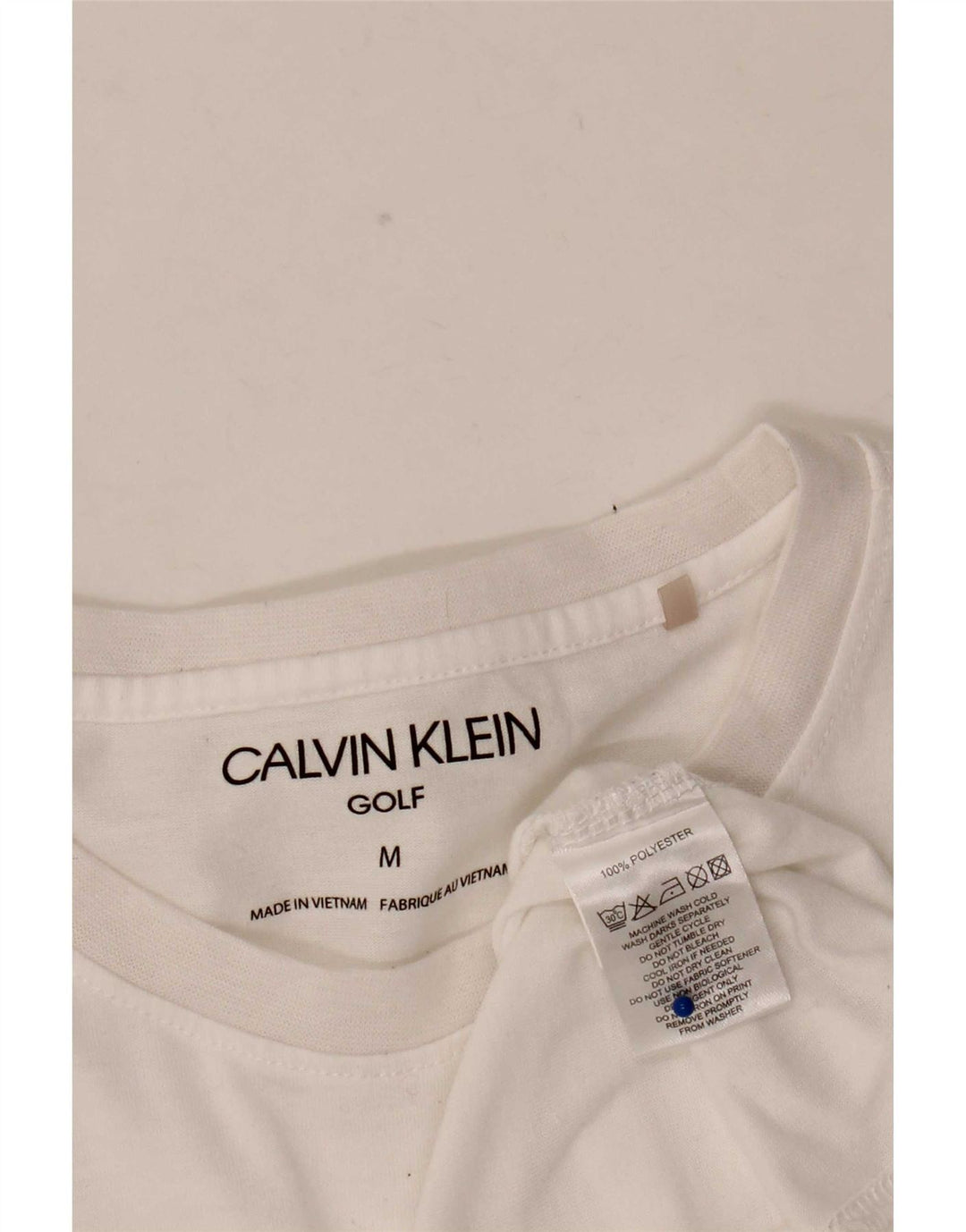 Top da uomo Calvin Klein a maniche lunghe in poliestere bianco medio