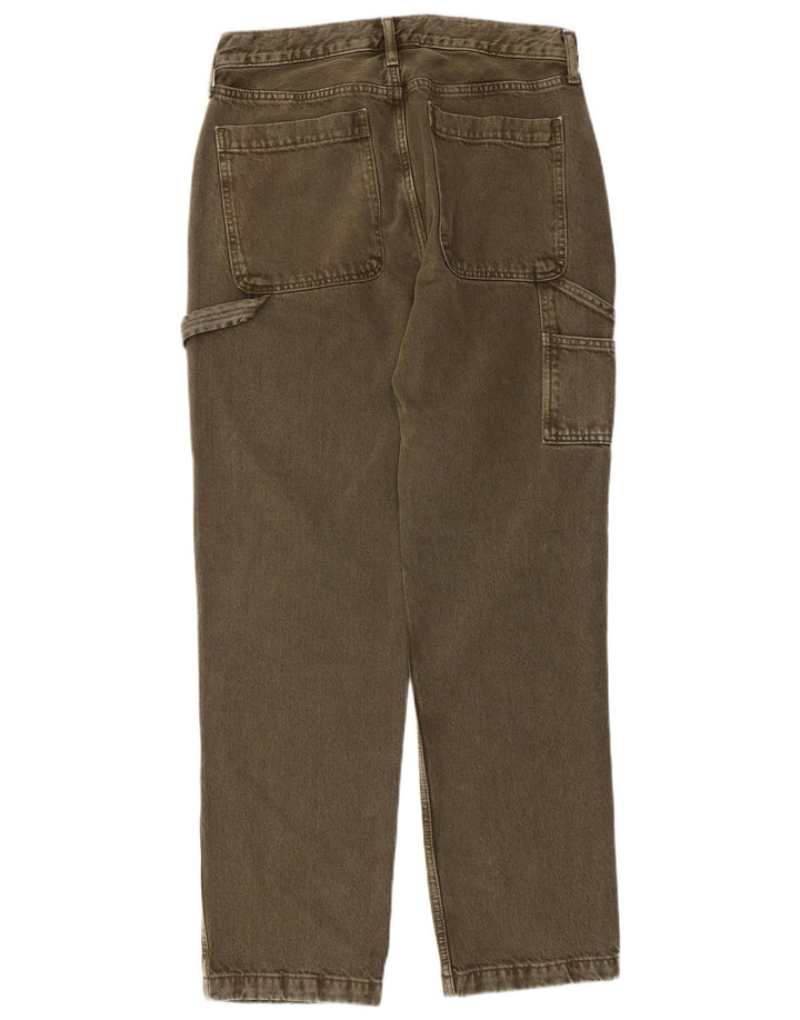 ABERCROMBIE & FITCH Pantaloni cargo larghi da uomo W32 L32 kaki anni '90