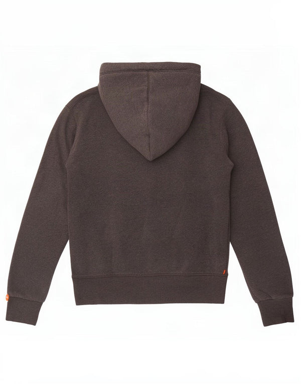 Felpa con cappuccio grafica da donna Superdry UK 12 Cotone grigio medio