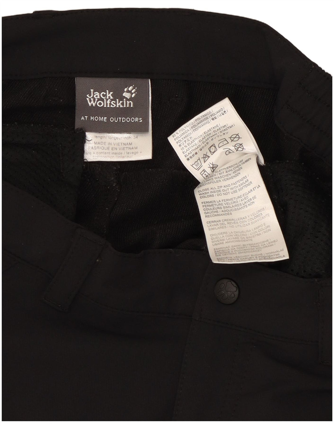 Pantaloni cargo dritti da donna Jack Wolfskin medi W30 L33 poliestere nero